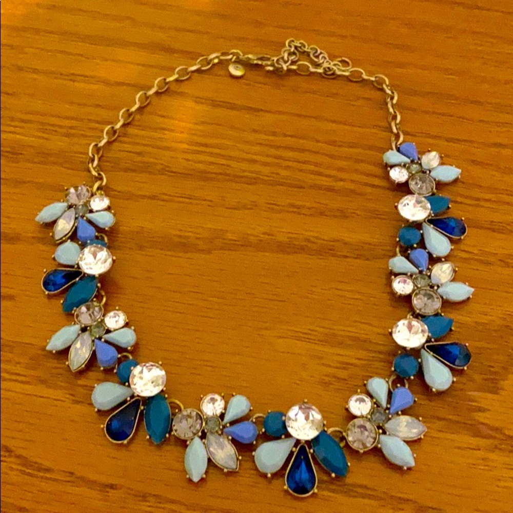 J. Crew blue crystal statement necklace